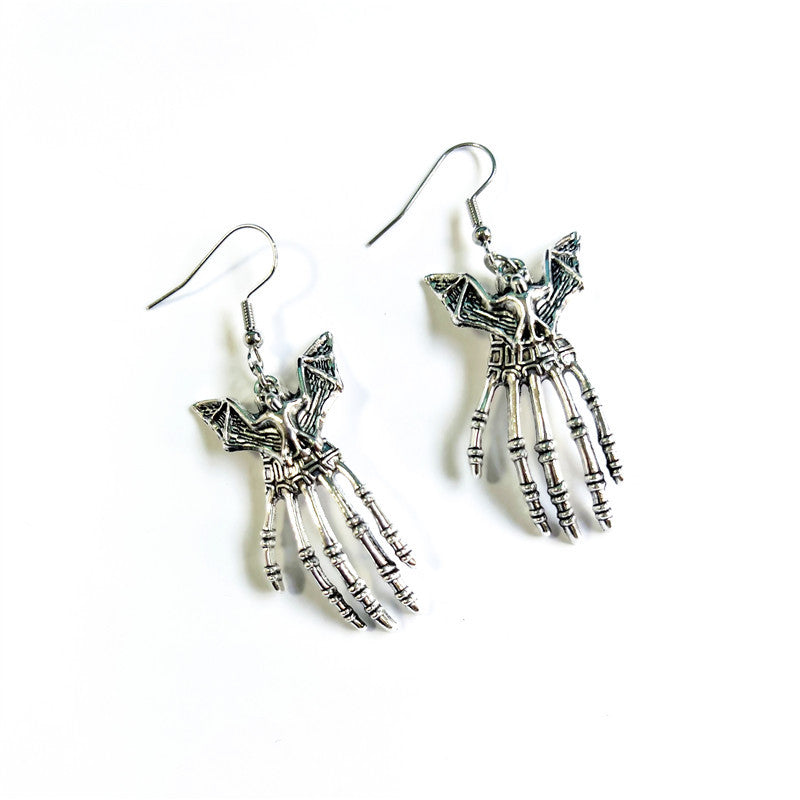 Wholesale  gothic skeleton, bat, snake, spider, moon, rose, moth, earring neutral punk